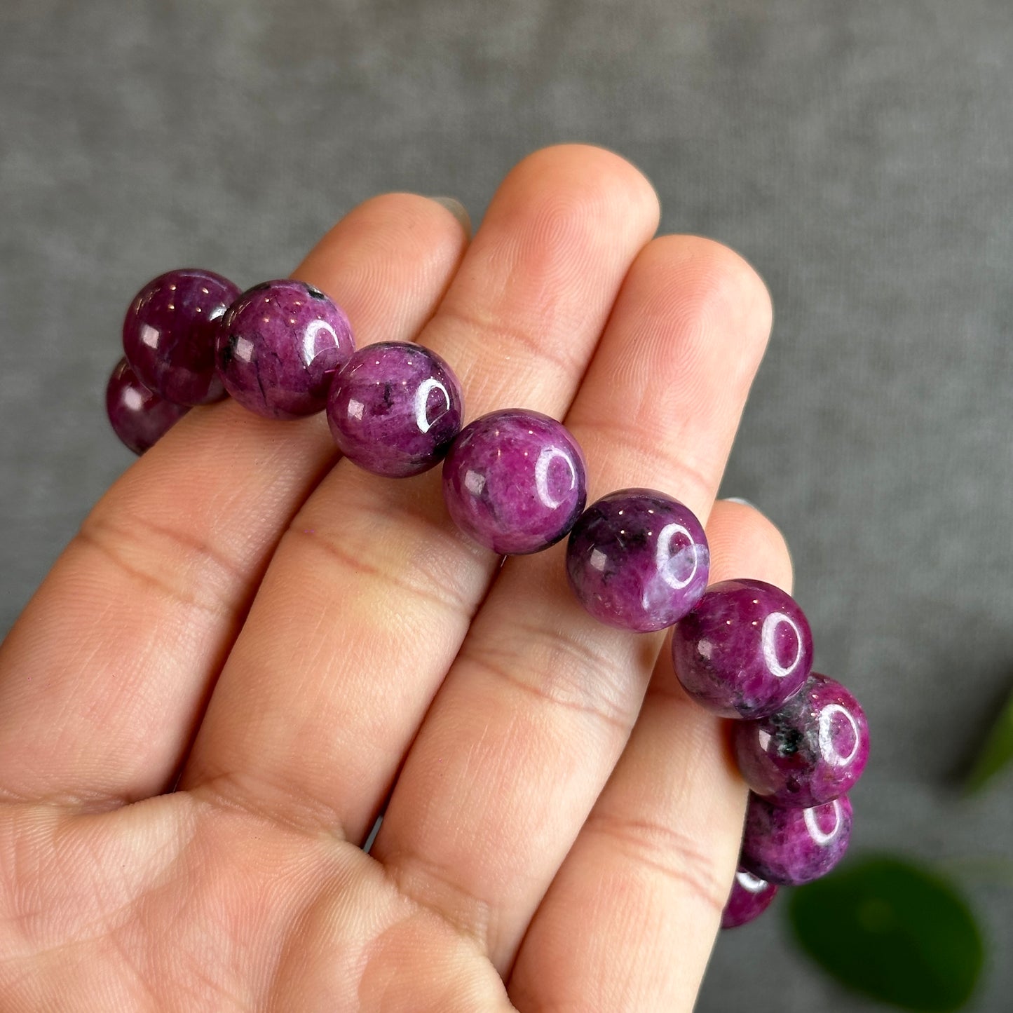 Natural Ruby Bracelet Size 12-13 mm