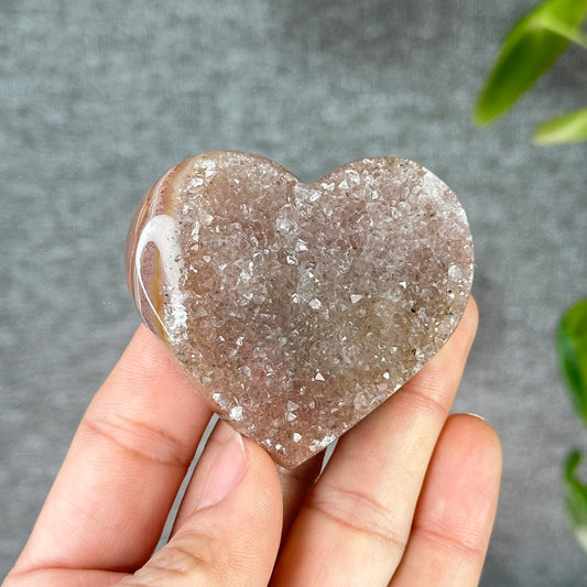 Natural Druzy Agate Heart