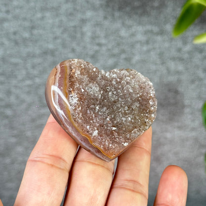 Natural Druzy Agate Heart