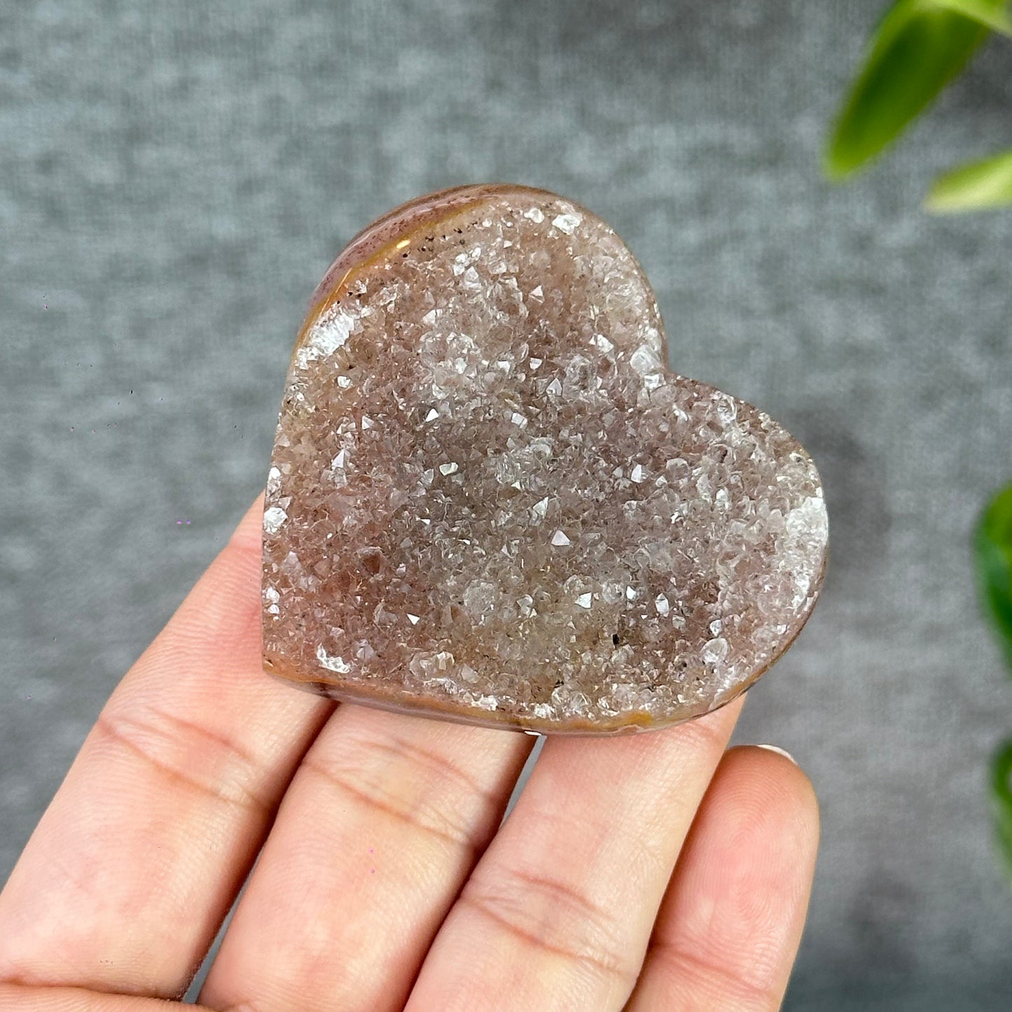 Natural Druzy Agate Heart