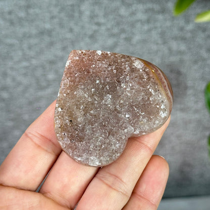 Natural Druzy Agate Heart