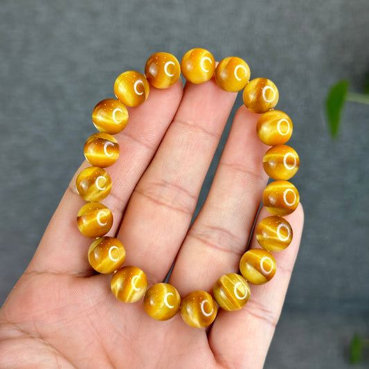 Natural Golden Tiger Eye Bracelet Size 10 mm