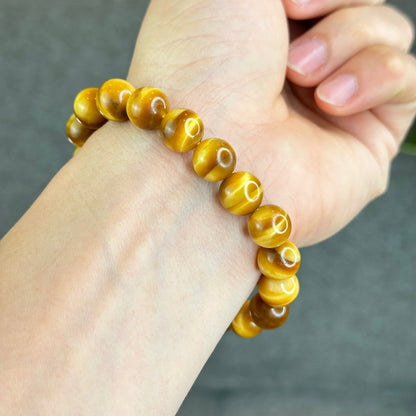 Natural Golden Tiger Eye Bracelet Size 10 mm