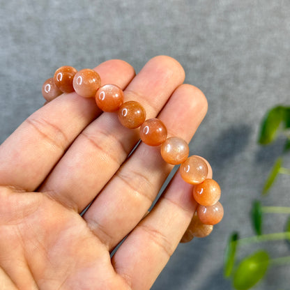 Peach Sunstone Moonstone Bracelet Size 10.3 mm