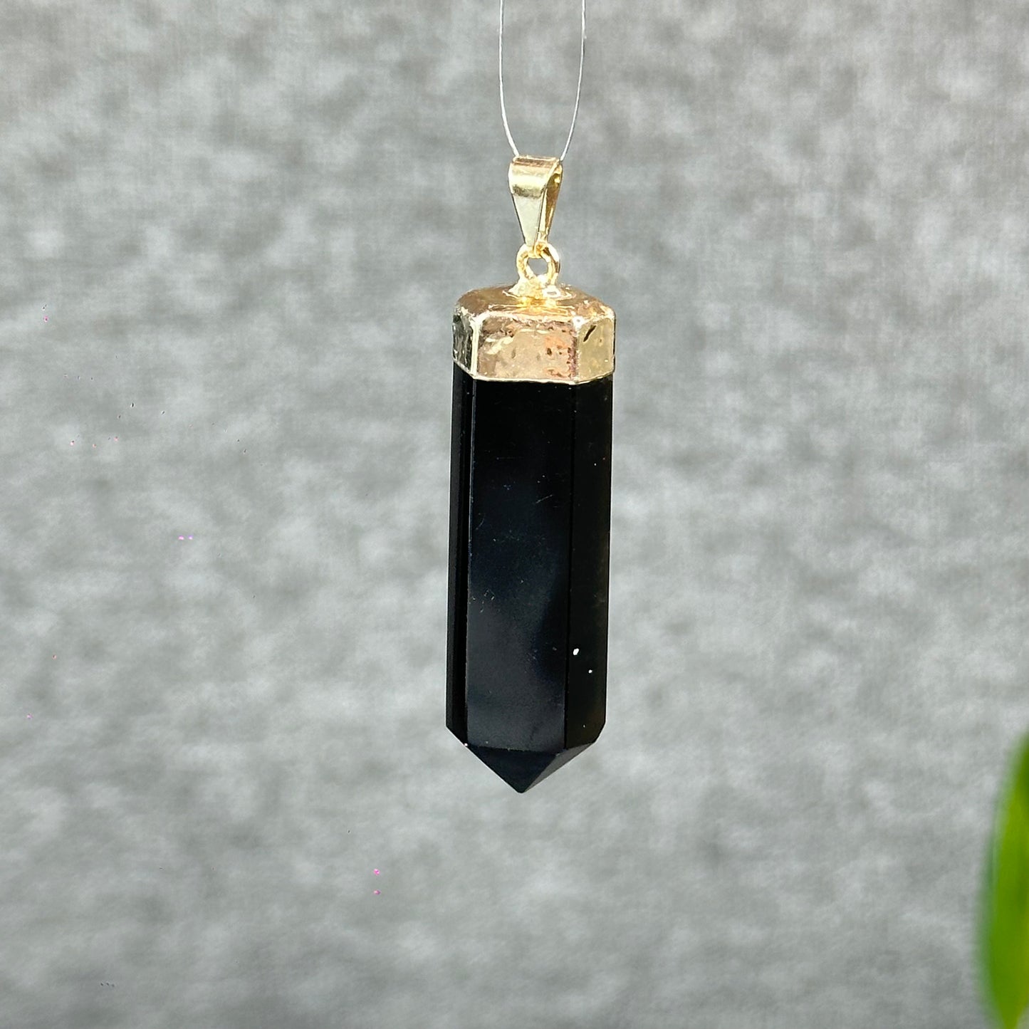 Natural Black Obsidian Double Terminated Pendant