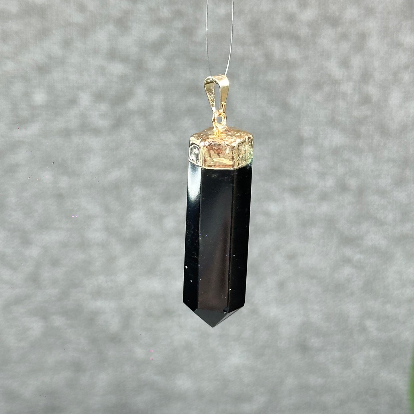 Natural Black Obsidian Double Terminated Pendant