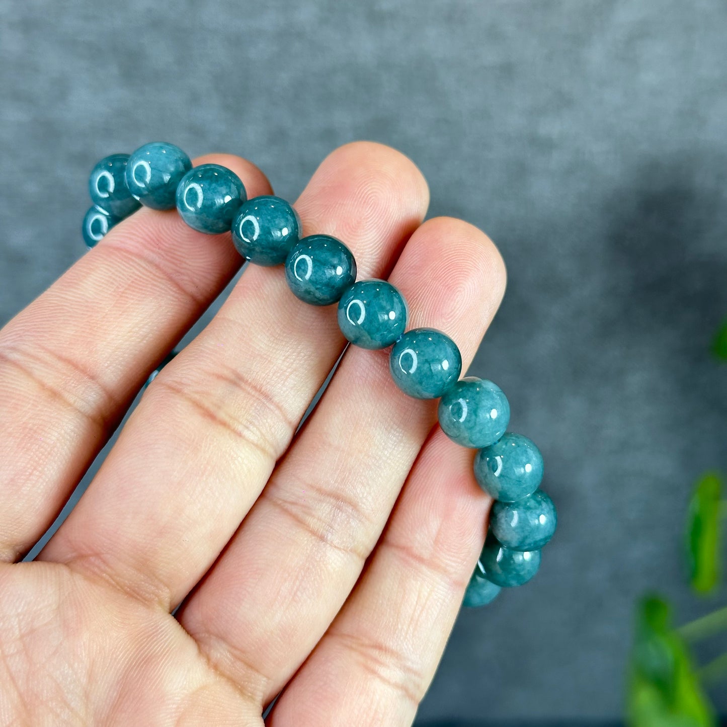 Water Green Natural Jadeite Jade Bracelet Size 9.3 mm