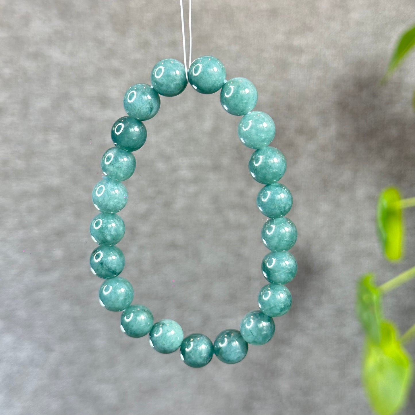 Water Green Natural Jadeite Jade Bracelet Size 9.3 mm