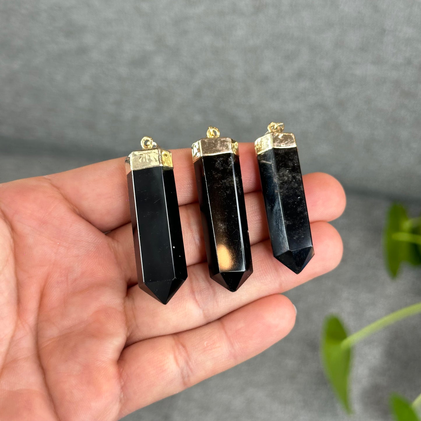 Natural Black Obsidian Double Terminated Pendant