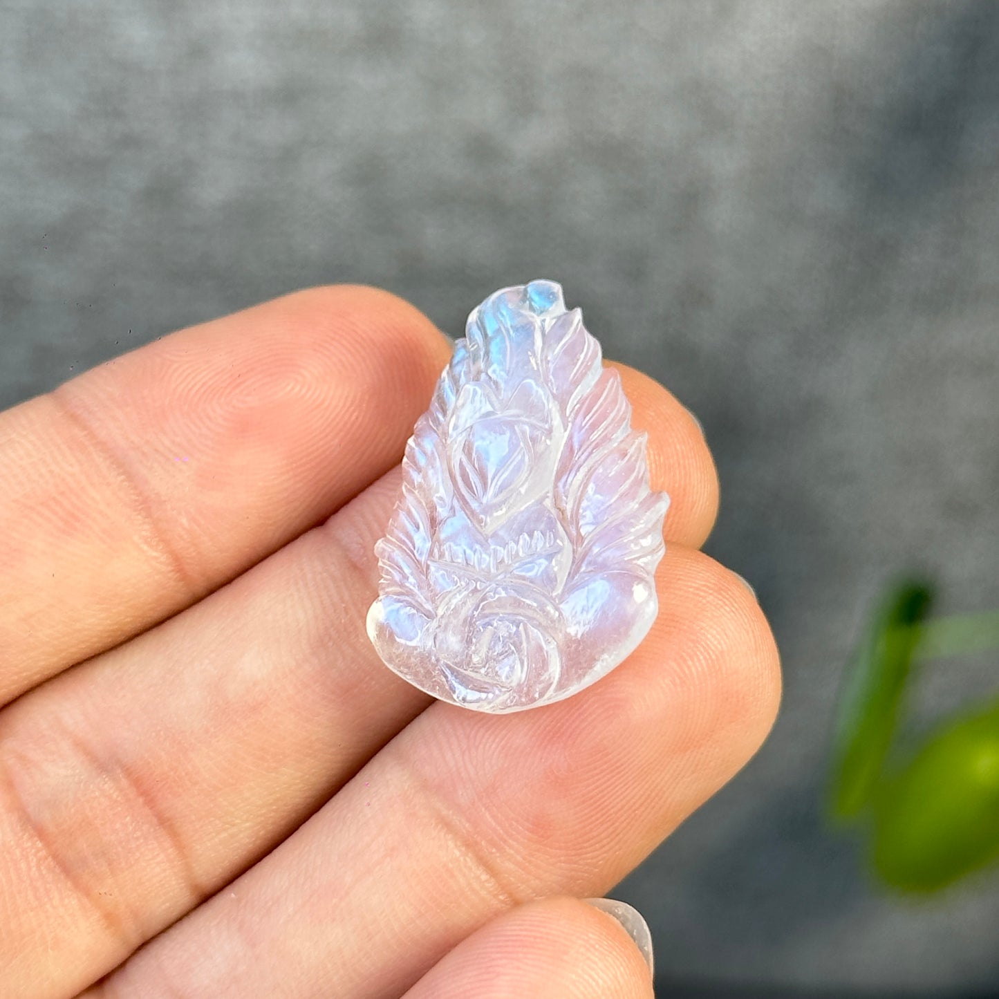 Nine Tailed Fox Moonstone Pendant