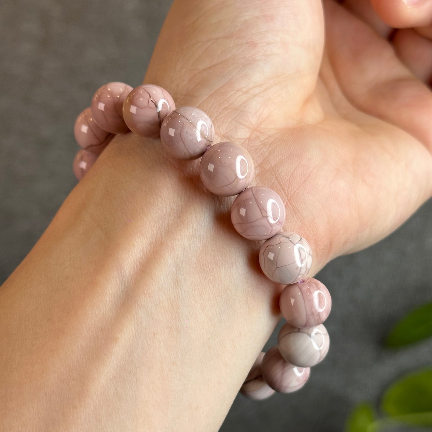 Pink Alashan Agate Bracelet Size 11.5-12 mm