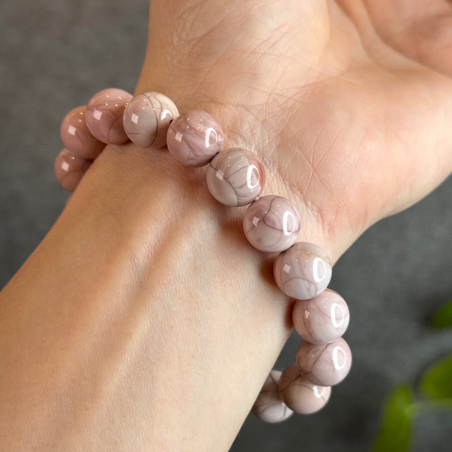 Pink Alashan Agate Bracelet Size 11.5-12 mm