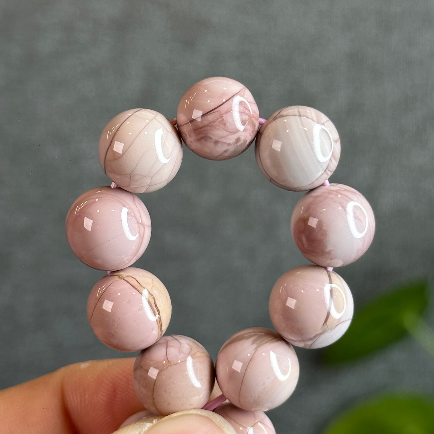 Pink Alashan Agate Bracelet Size 11.5-12 mm