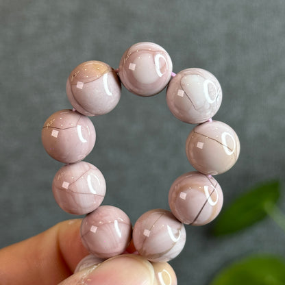 Pink Alashan Agate Bracelet Size 11.5-12 mm