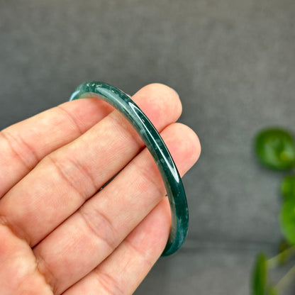 Natural Green Jadeite Jade Type A Bangle Chopstick Style Size 58 mm