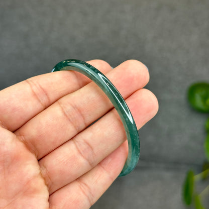 Natural Green Jadeite Jade Type A Bangle Chopstick Style Size 58 mm