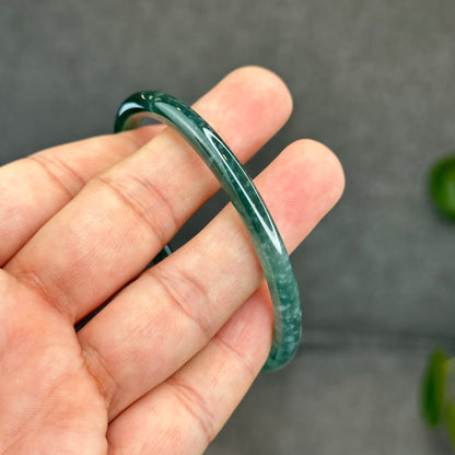 Natural Green Jadeite Jade Type A Bangle Chopstick Style Size 58 mm