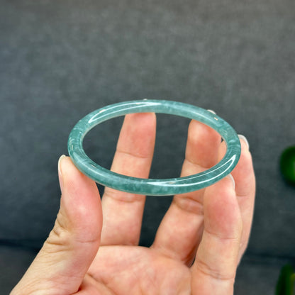 Natural Green Jadeite Jade Type A Bangle Chopstick Style Size 57 mm