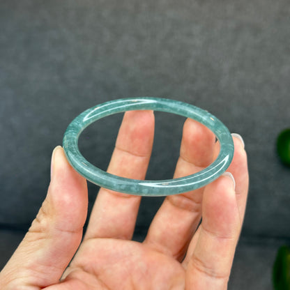 Natural Green Jadeite Jade Type A Bangle Chopstick Style Size 57 mm