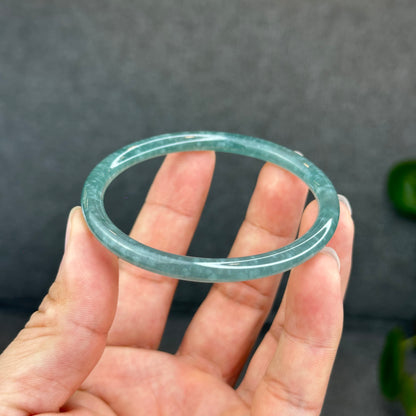 Natural Green Jadeite Jade Type A Bangle Chopstick Style Size 57 mm