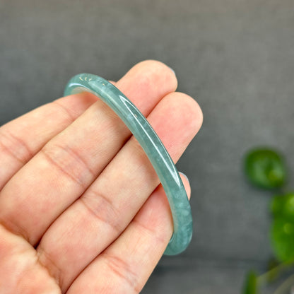 Natural Green Jadeite Jade Type A Bangle Chopstick Style Size 57 mm