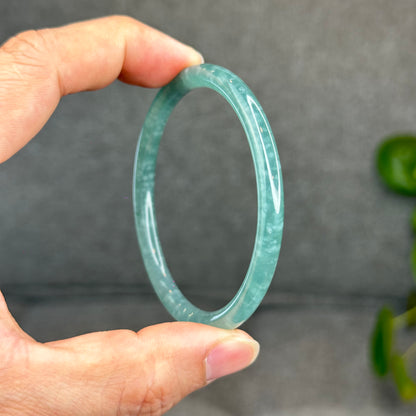 Natural Green Jadeite Jade Type A Bangle Chopstick Style Size 57 mm