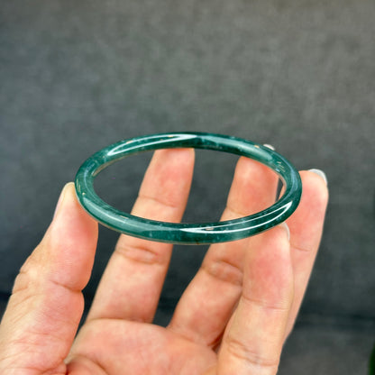 Natural Green Jadeite Jade Type A Bangle Chopstick Style Size 57.7 mm