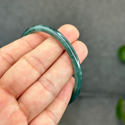 Natural Green Jadeite Jade Type A Bangle Chopstick Style Size 57.7 mm
