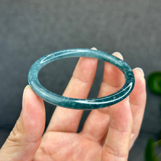 Natural Green Jadeite Jade Type A Bangle Chopstick Style Size 56.3 mm