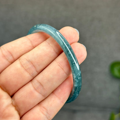 Natural Green Jadeite Jade Type A Bangle Chopstick Style Size 56.3 mm