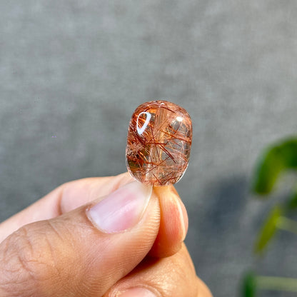 Lu Thong Red Copper Rutilated Quartz Charm