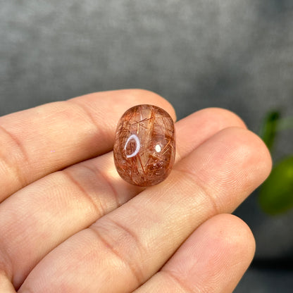 Lu Thong Red Copper Rutilated Quartz Charm