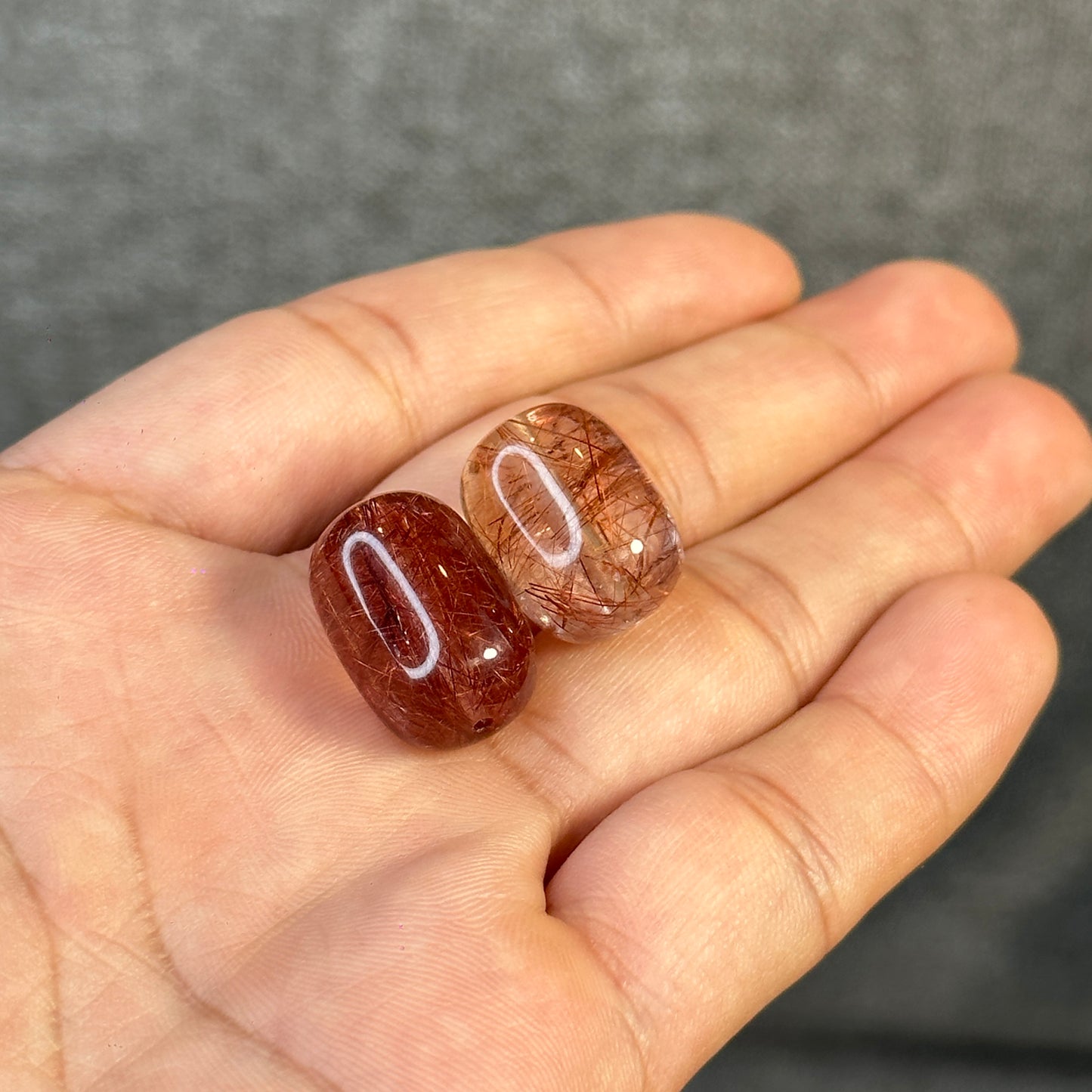 Lu Thong Red Copper Rutilated Quartz Charm