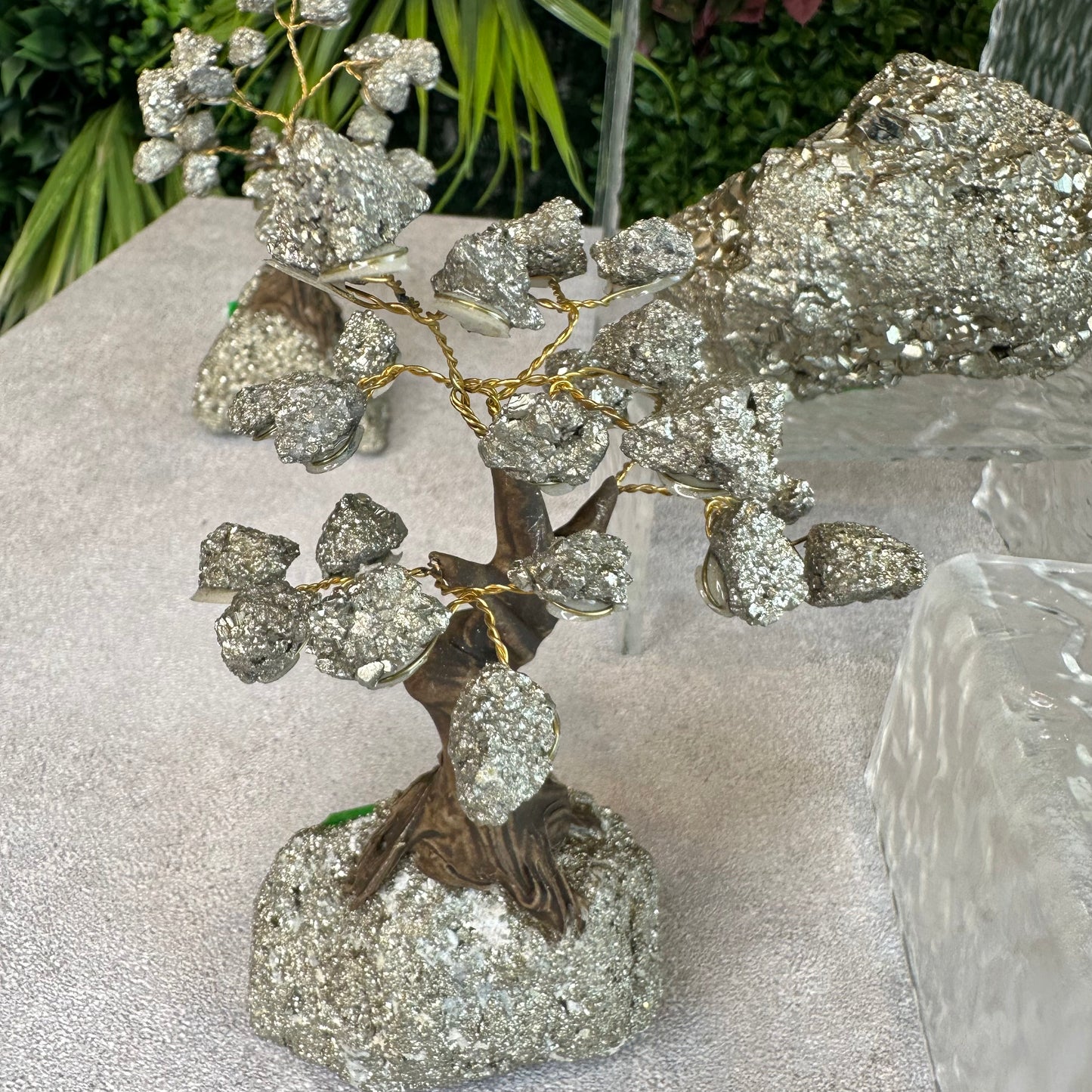 Natural Pyrite Bonsai Tree with Pyrite Base