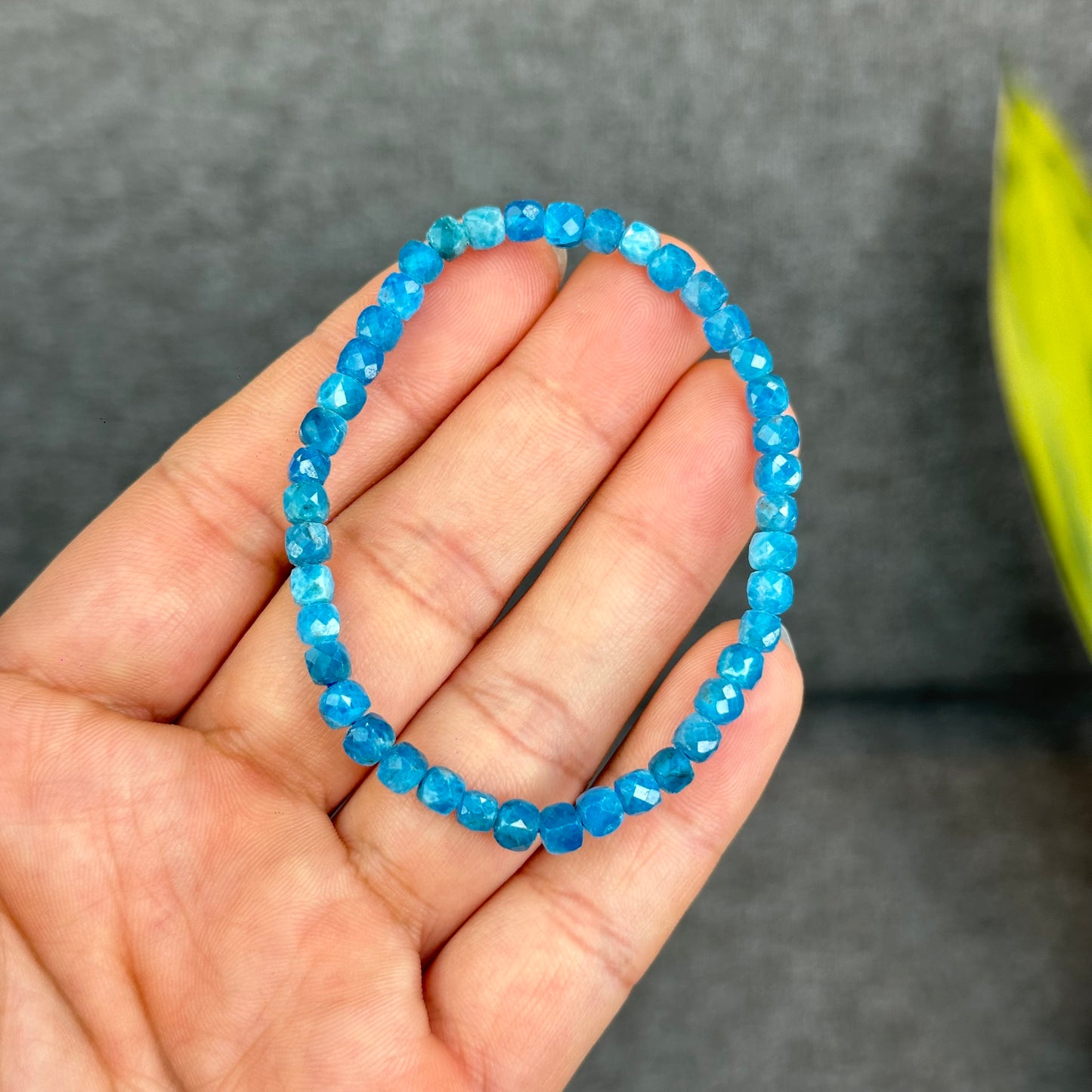 Natural Faceted Apatite Bracelet Size 4.3 mm
