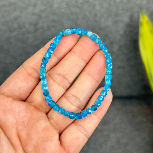 Natural Faceted Apatite Bracelet Size 4.3 mm