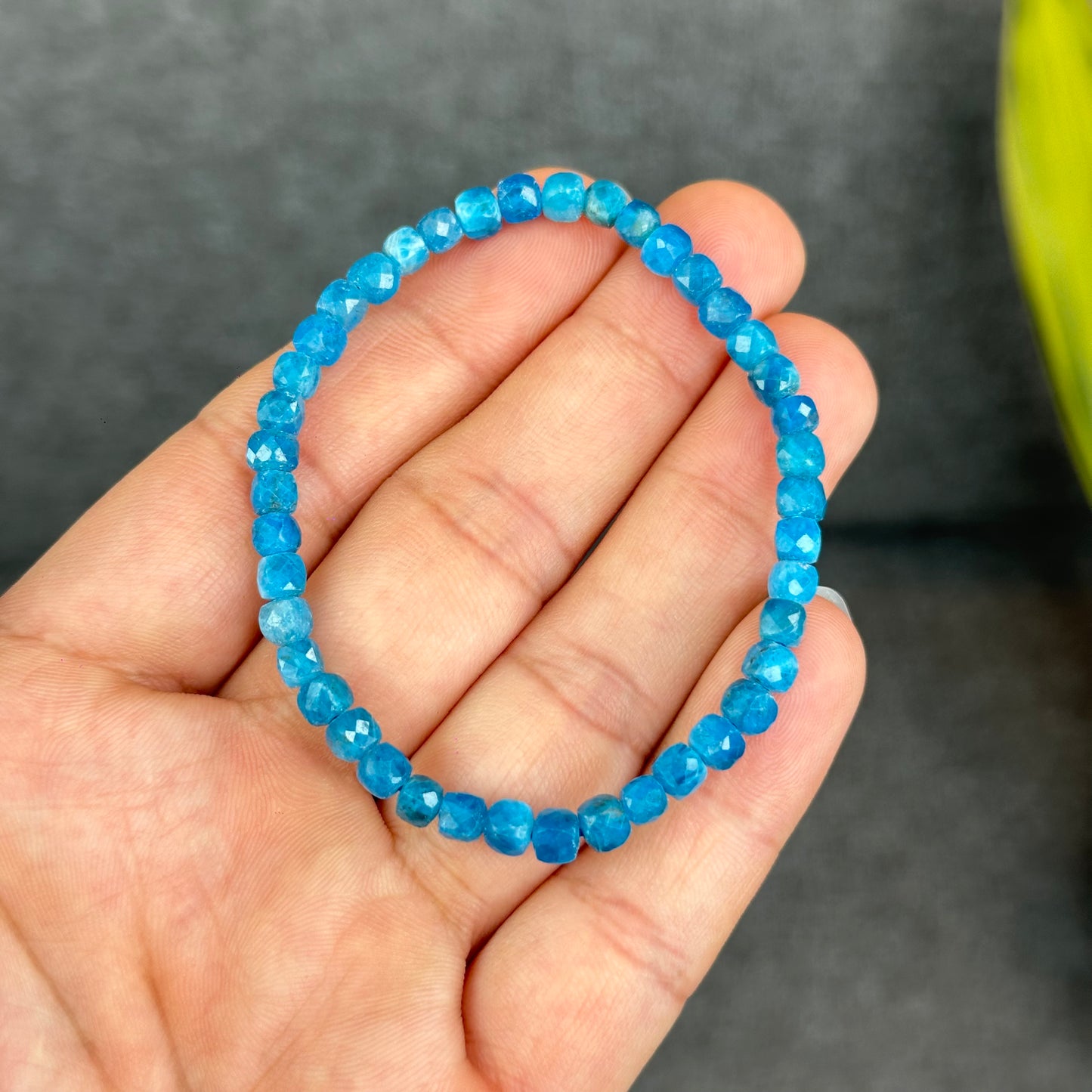 Natural Faceted Apatite Bracelet Size 4.3 mm