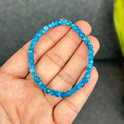 Natural Faceted Apatite Bracelet Size 4.3 mm