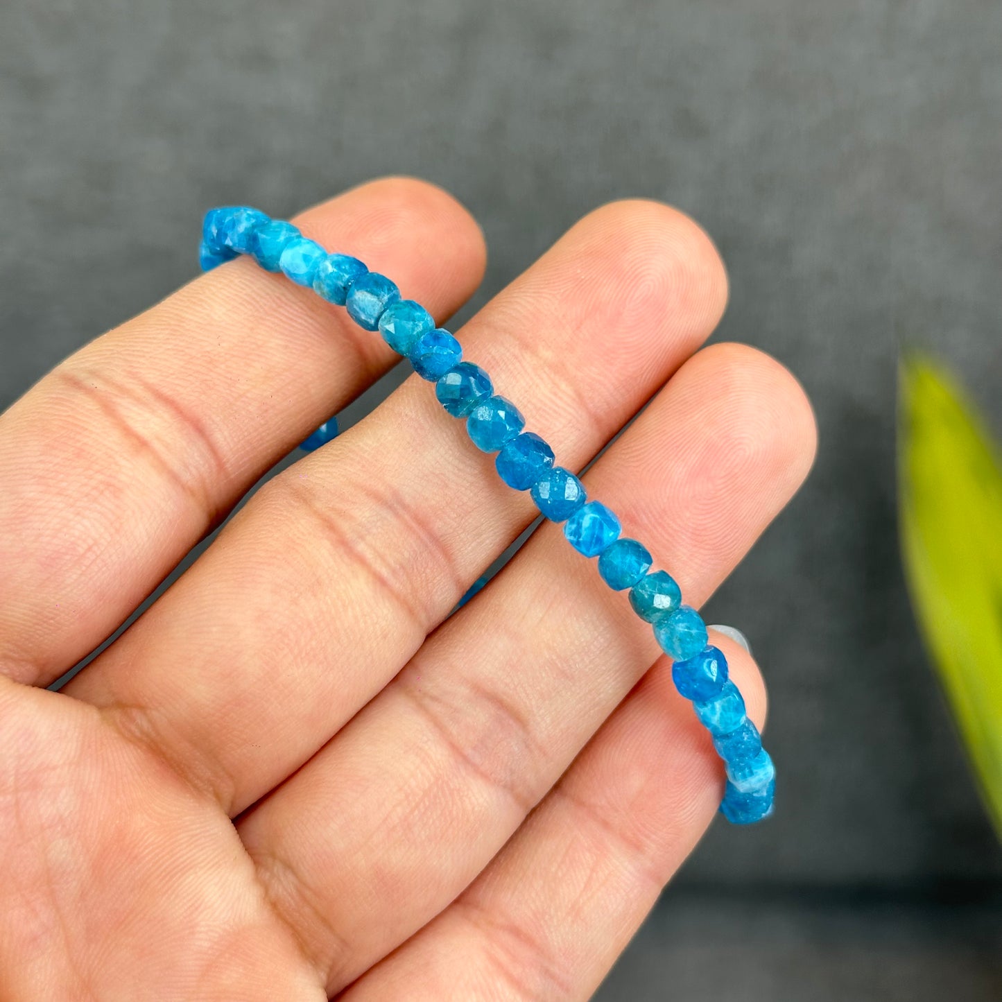 Natural Faceted Apatite Bracelet Size 4.3 mm