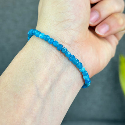 Natural Faceted Apatite Bracelet Size 4.3 mm