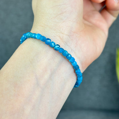 Natural Faceted Apatite Bracelet Size 4.3 mm