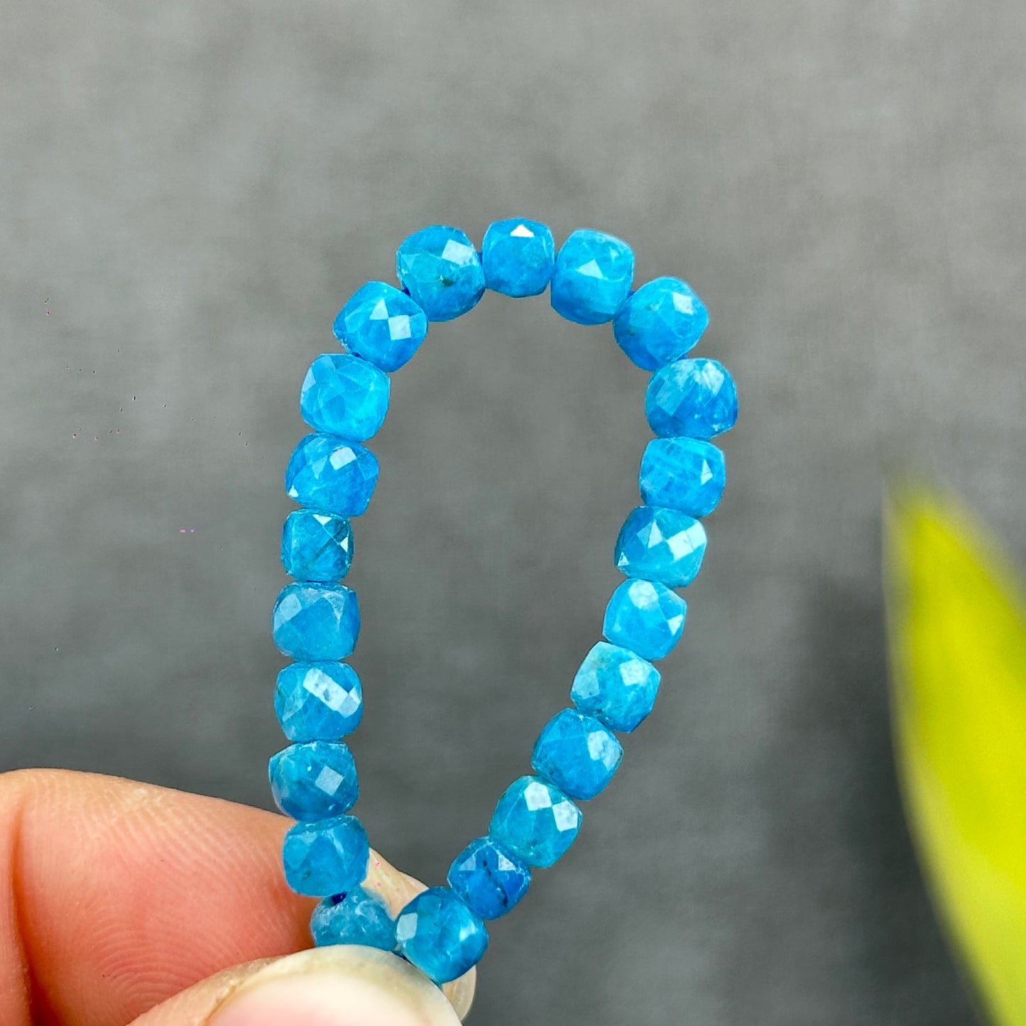 Natural Faceted Apatite Bracelet Size 4.3 mm