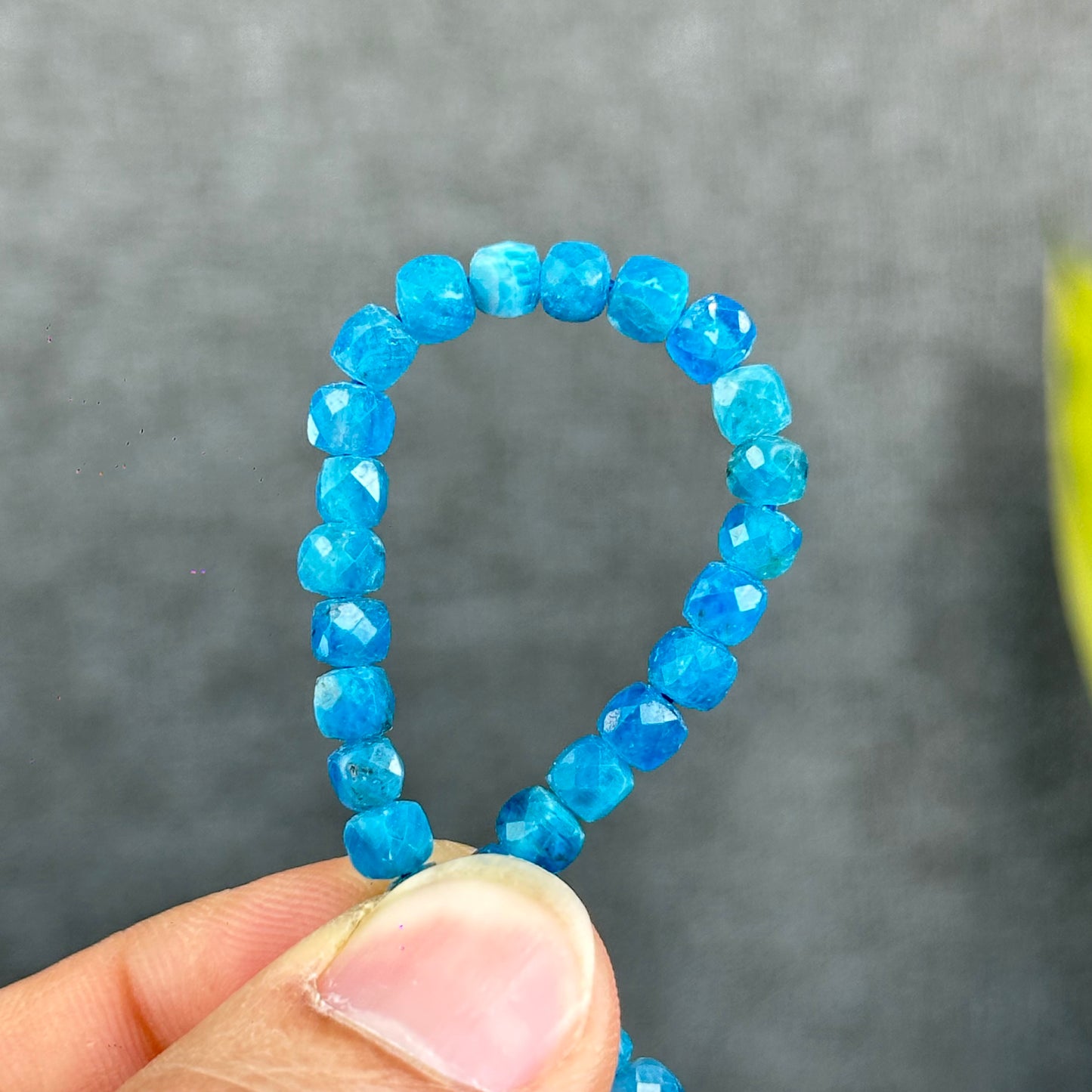 Natural Faceted Apatite Bracelet Size 4.3 mm