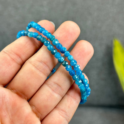 Natural Faceted Apatite Bracelet Size 4.3 mm