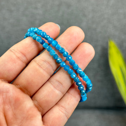 Natural Faceted Apatite Bracelet Size 4.3 mm