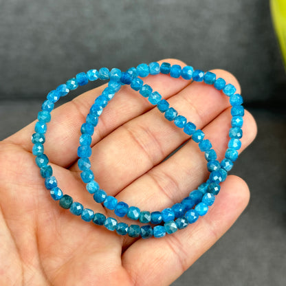 Natural Faceted Apatite Bracelet Size 4.3 mm