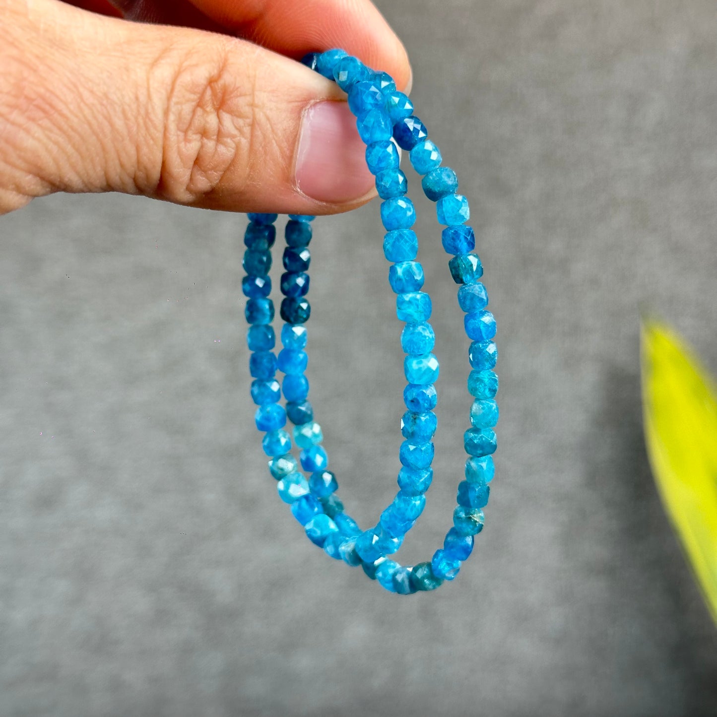 Natural Faceted Apatite Bracelet Size 4.3 mm