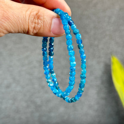 Natural Faceted Apatite Bracelet Size 4.3 mm