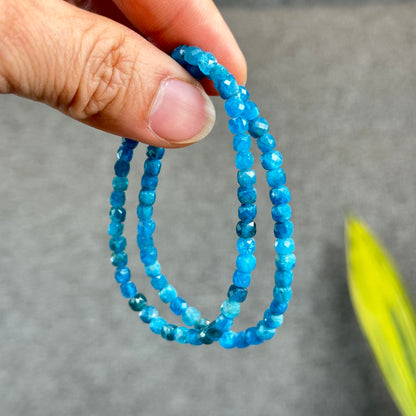 Natural Faceted Apatite Bracelet Size 4.3 mm
