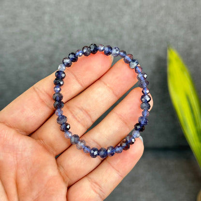Natural Iolite Mixed Bracelet Size 6mm and 4 mm